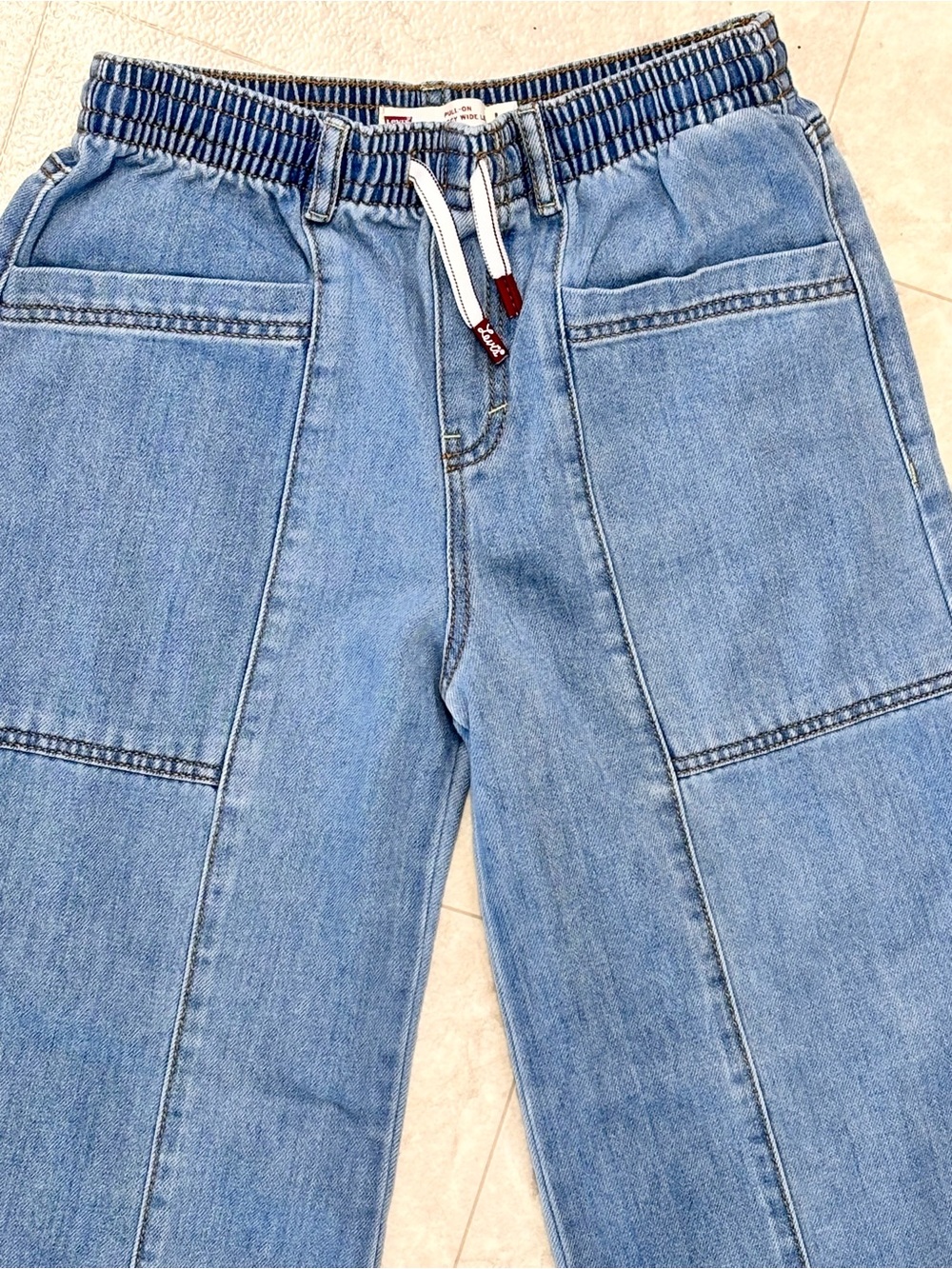 Levi’s High Rise Baggy Pull On Wide Leg Big Girls Large ( 12-14) EUC - Picture 10 of 13